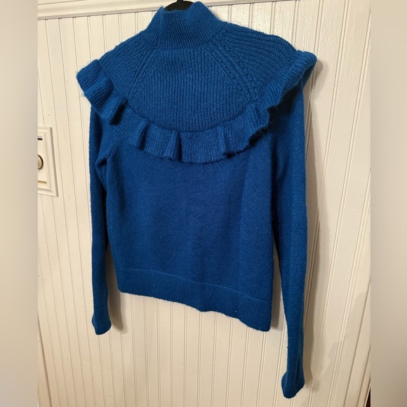 Ann Taylor Mixed Stitch Ruffle Small Sweater - Picture 4 of 6
